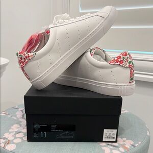 J.Crew White Sneakers with Floral Detail